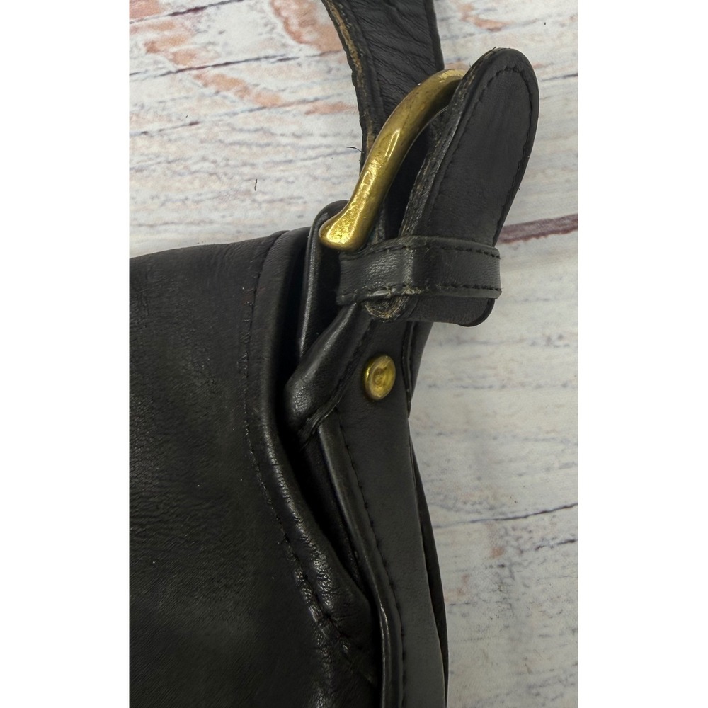 Vintage‎ Coach 4115 Whitney Flap Crossbody Shoulder Bag Black Leather Brass USA - Picture 10 of 12